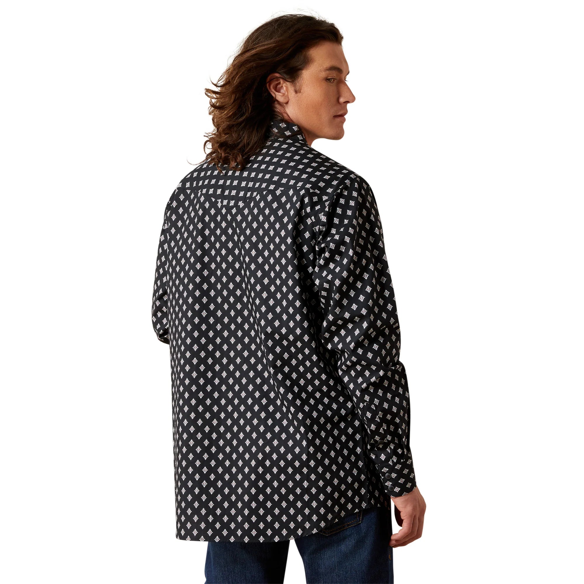 ARIAT MEN BLACK FELIX FTD SNP LS SHIRT-10065785