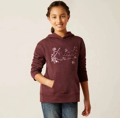 ARIAT GIRLS EMBROIDERED  FLORAL HOOD CLOVE BROWN 10047170
