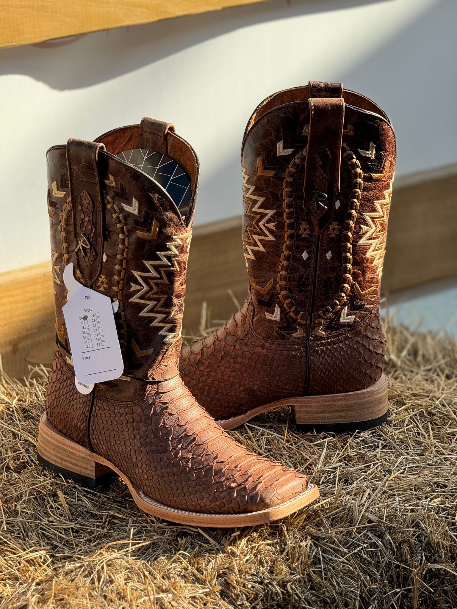 RANCHERS PYTHON BROWN CAPPUCCINO COBRE CHEROKEE BOOT