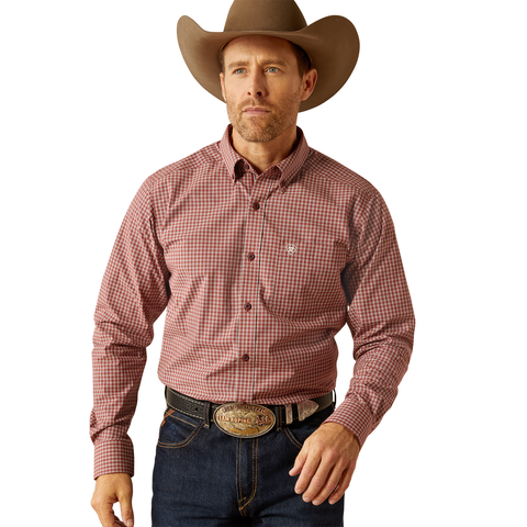 Ariat Pro Pedro Fitted Long Sleeve shirt Burgundy- 3920