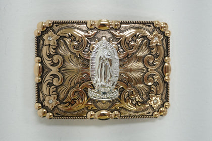 ALL COPPER GUADALUPE VIRGIN SQUARE BUCKLE
