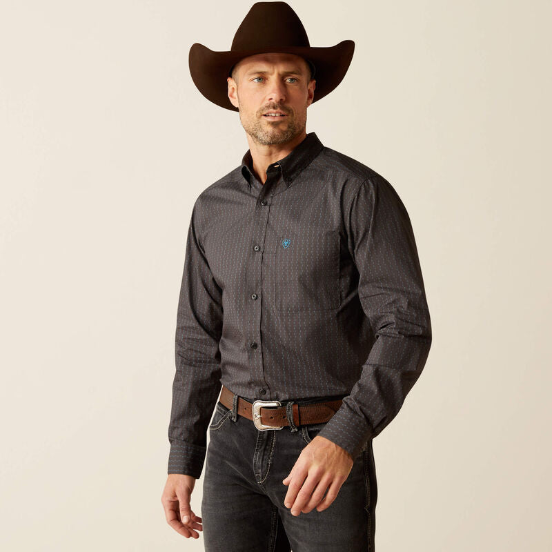 Ariat Pompey Fitted Black Long Sleeve Shirt - 3917