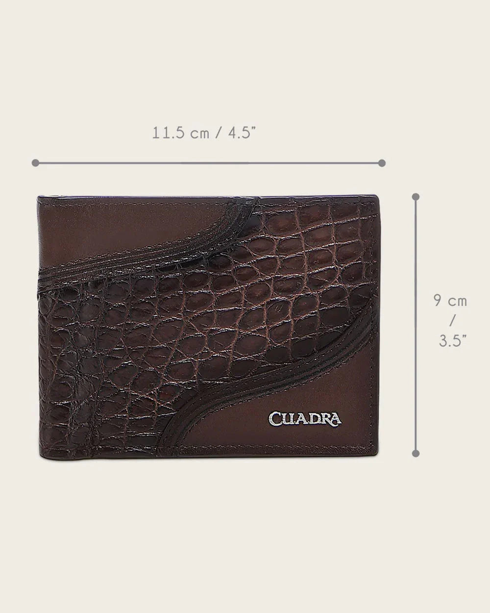 CUADRA MENS WALLET ALLIGATOR STUDS BROWN DU718