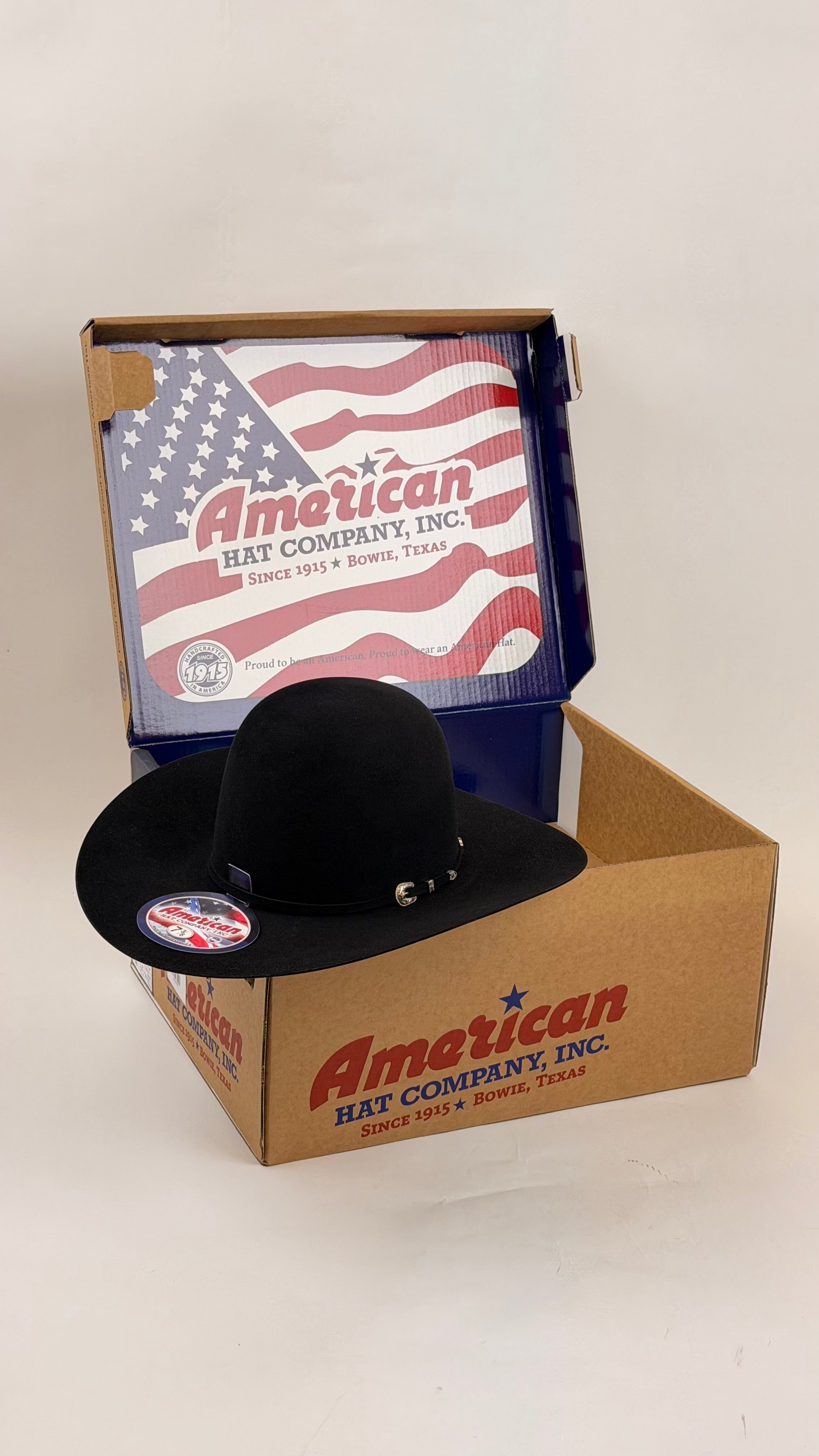 40X American Felt Hat Black Open Crown