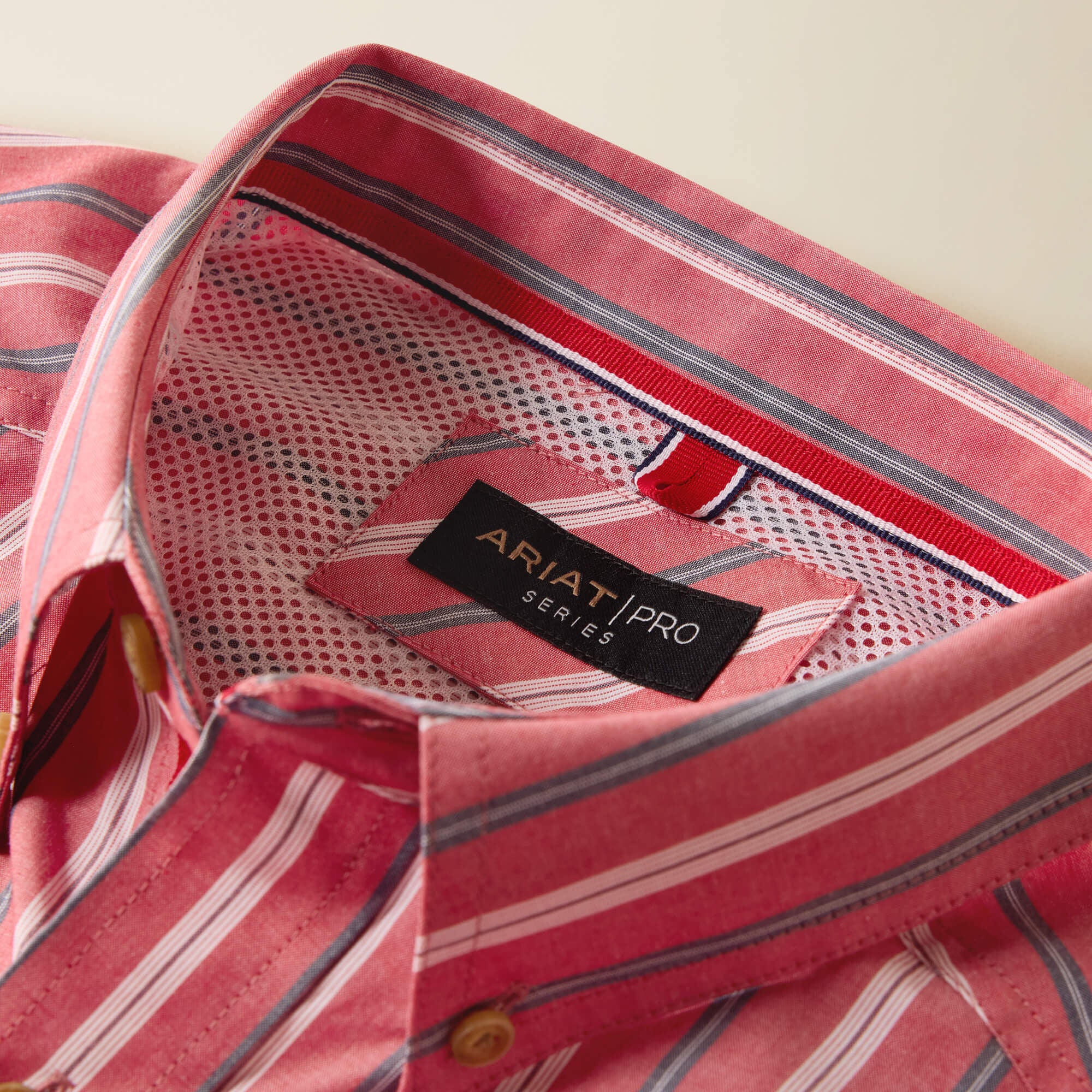 ARIAT MENS PRO BOBBY SS SHIRT HIBISCUS RED STRIPE 10073604
