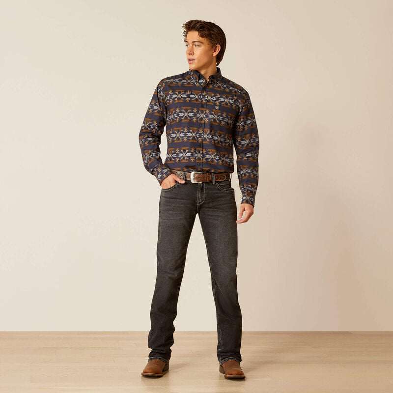 Ariat Tripp Fitted Long Sleeve Shirt Dark Blue - 2365