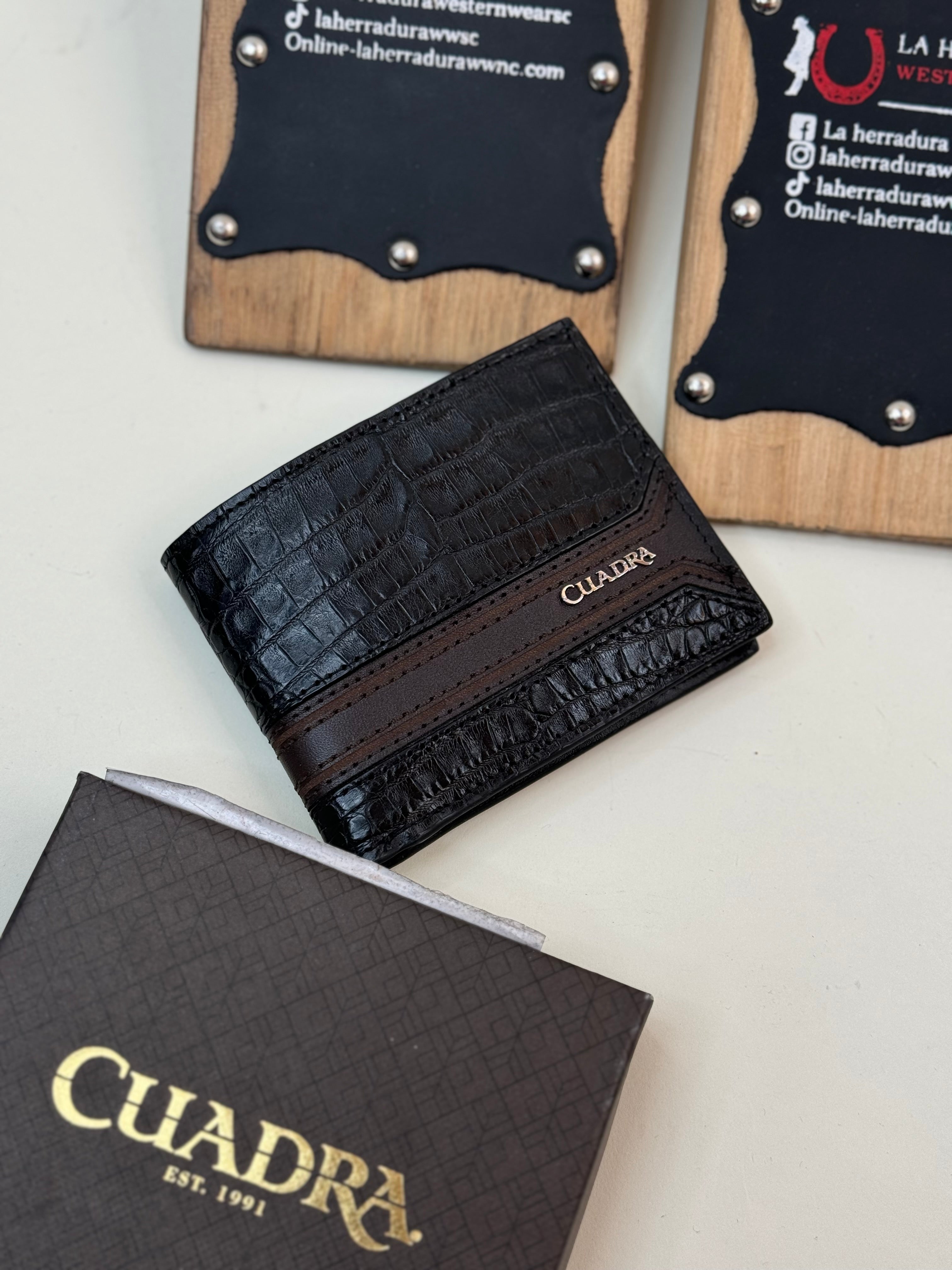 CUADRA EXOTIC CAIMAN BLACK WALLET