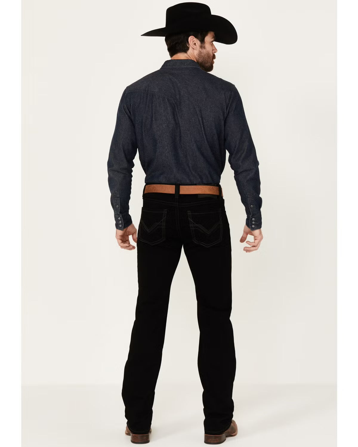 ROCK&ROLL MENS BLACK DOUBLE BARREL STRAIGHT BOOTCUT RELAXED FIT -BM0SD02484