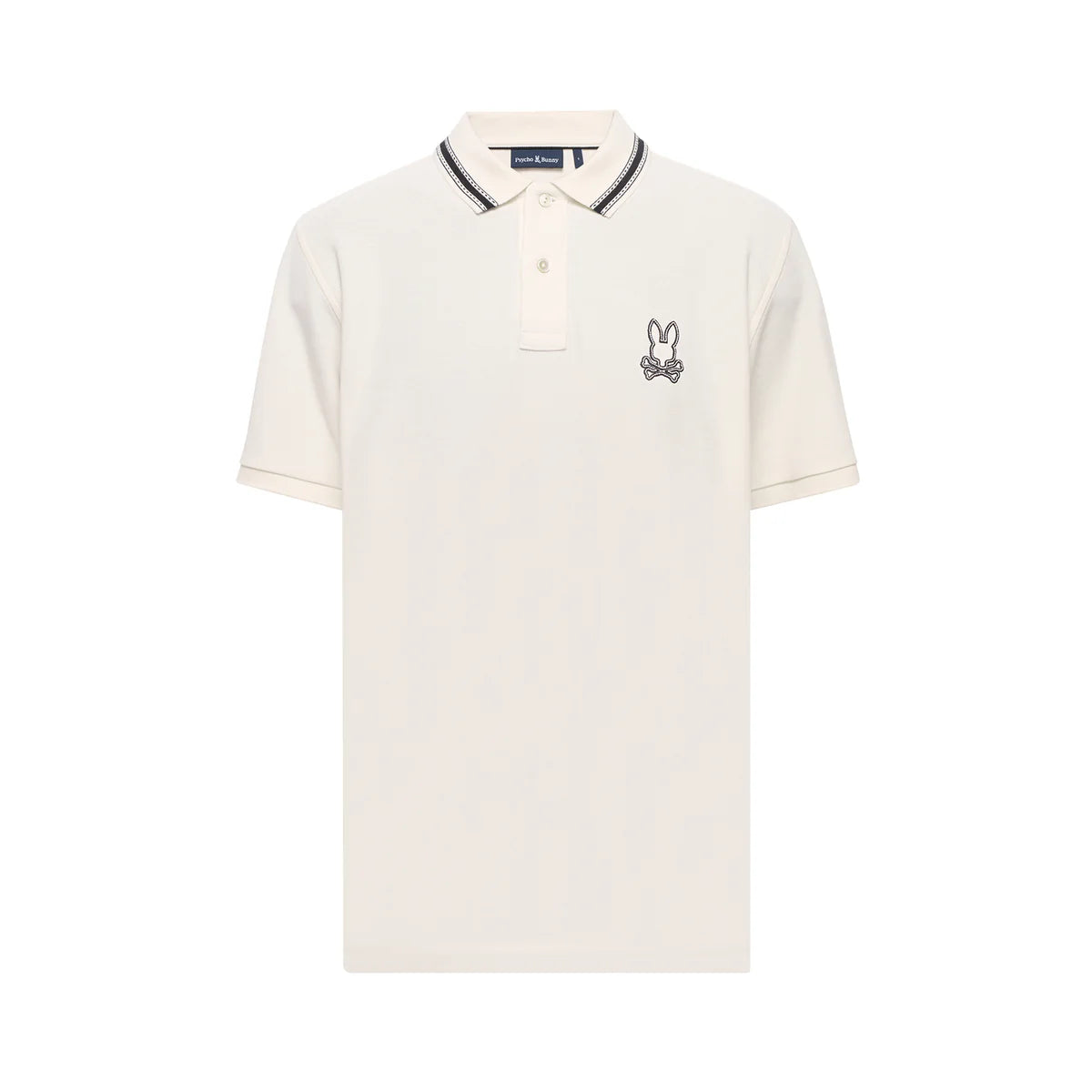 PSYCHO BUNNY JOE PIQUE BONE WHITE POLO - MT0100125
