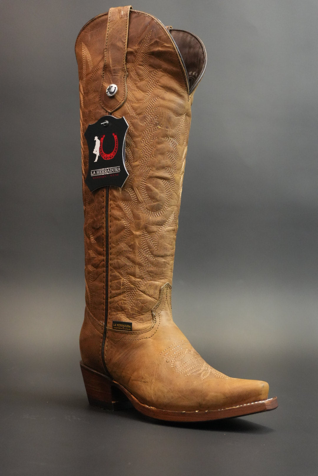 LA HERRADURA WOMEN TALL BOOT SCARKLETT CAMEL SNIP TOE