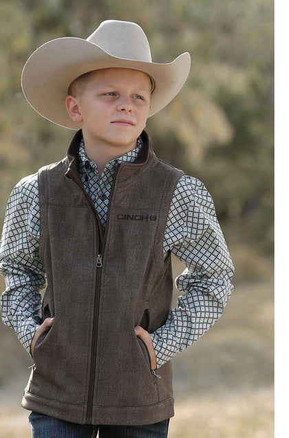 Cinch Boys Chaleco unido marrón MWV7520004