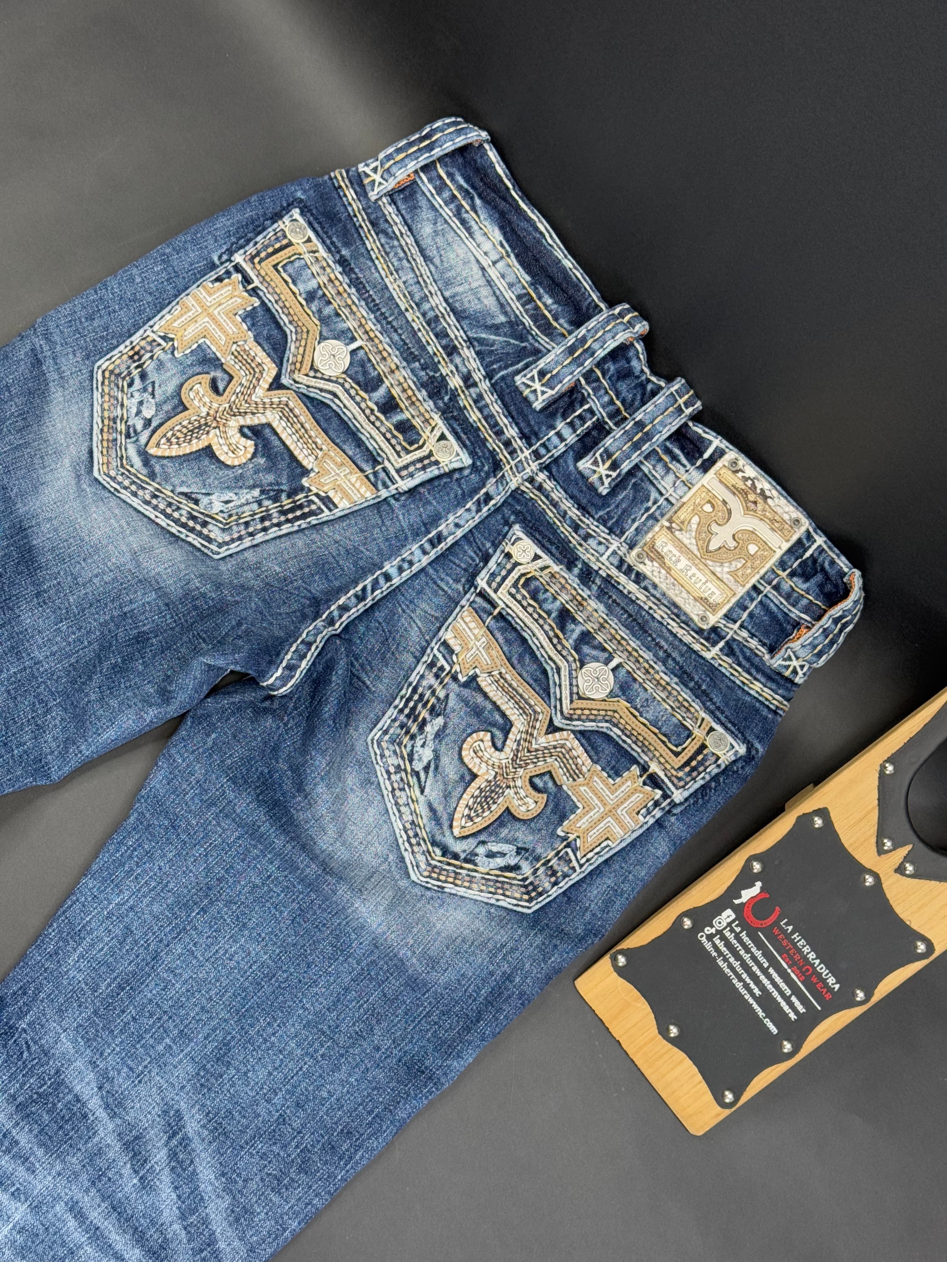 ROCK REVIVAL MYRON STRAIGHT MENS JEANS