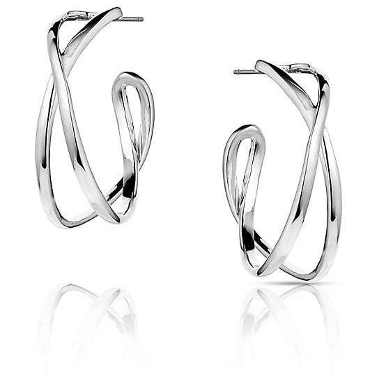 Pendientes de aro cruzados Montana Silversmith Daring