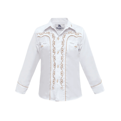 CAMISETA RANGERS MANGA LARGA BEIGE BORDADO NIÑOS 008NO01
