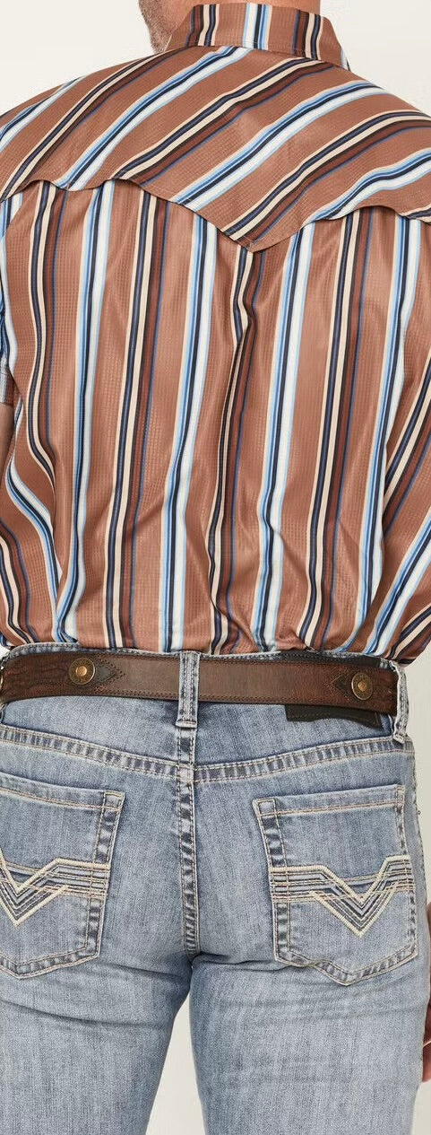 ROCK&ROLL BOYS TEK STRIPE PRINTED CAMEL SS