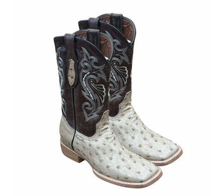 LA HERRADURA EXOTIC ORIX TAN OSTRICH BOOT SQUARE TOE