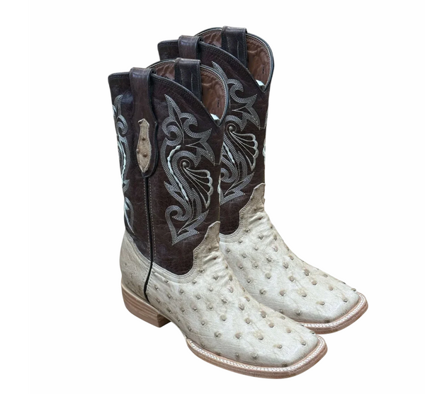 LA HERRADURA EXOTIC ORIX TAN OSTRICH BOOT SQUARE TOE