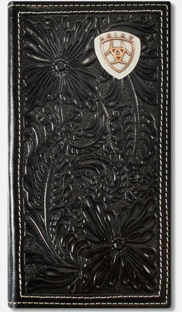 CARTERA ARIAT NEGRA LABRADA A MANO-A3559701