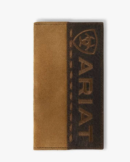 MENS ARIAT BROWN RODEO WALLET/ CHECKBOOK COVER - A3560808- 701340772625