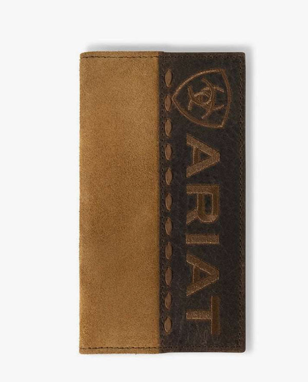 MENS ARIAT BROWN RODEO WALLET/ CHECKBOOK COVER - A3560808- 701340772625