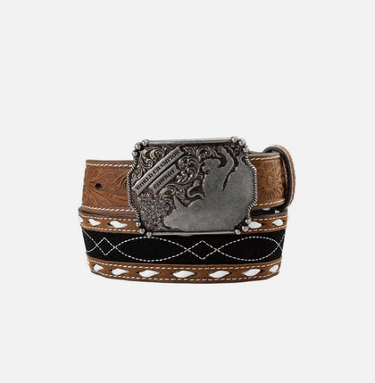 3D CO “WORLD CHAMPION COWBOY” BLACK/BROWN KIDS BELT- D1200053107