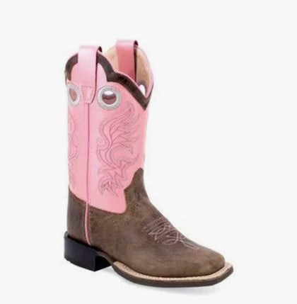 OLD WEST BROWN WITH  STITCHING PINK TUBE BSC1991