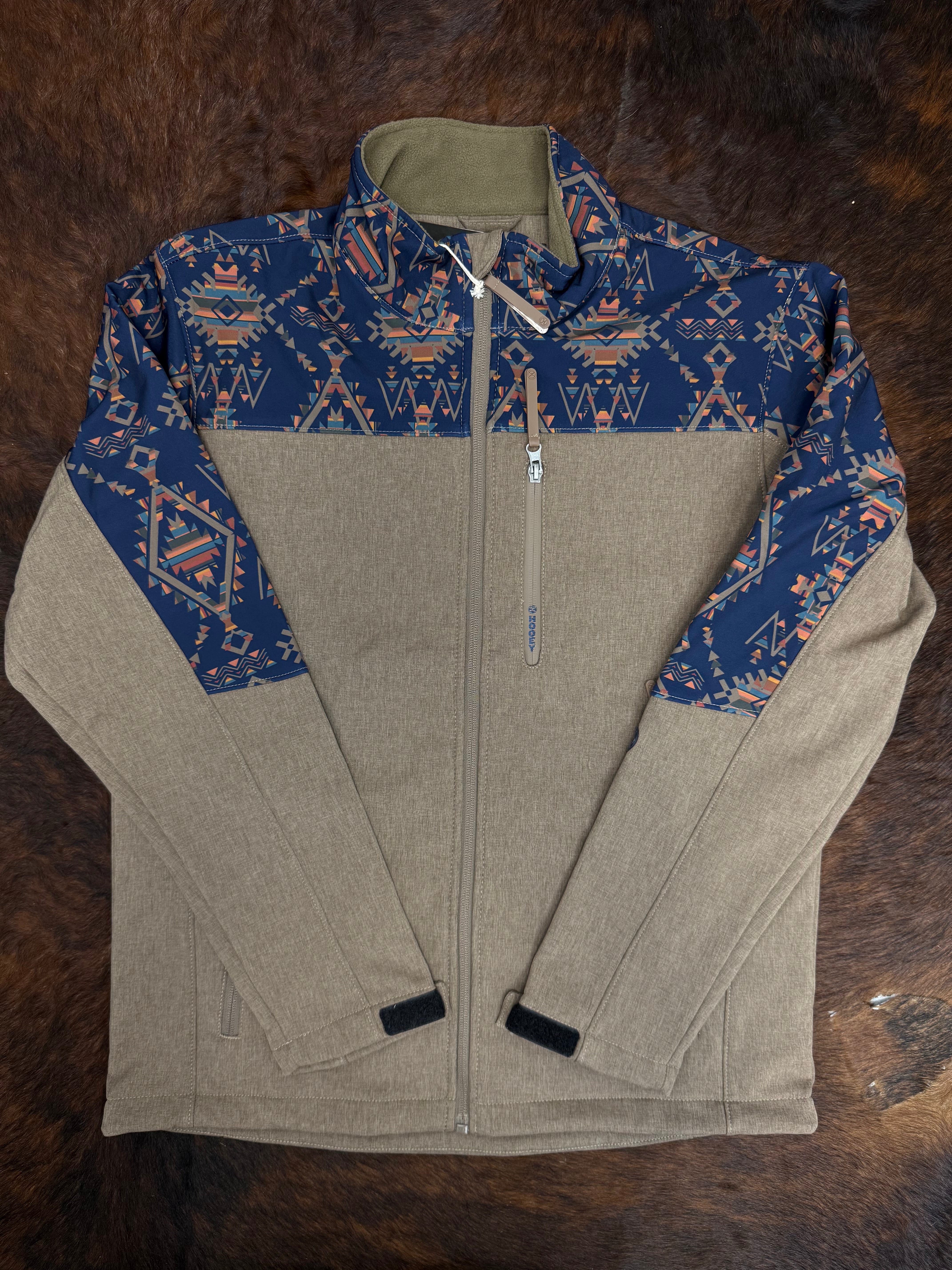 HOOEY MENS JACKSON SOFTSHELL SHITAKE BROWN FULL ZIP HJ169BRAZ