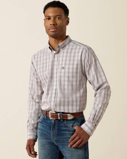 ARIAT MENS WF WESLEY LS SHIRT WHITE MULTI PLAID 10073679