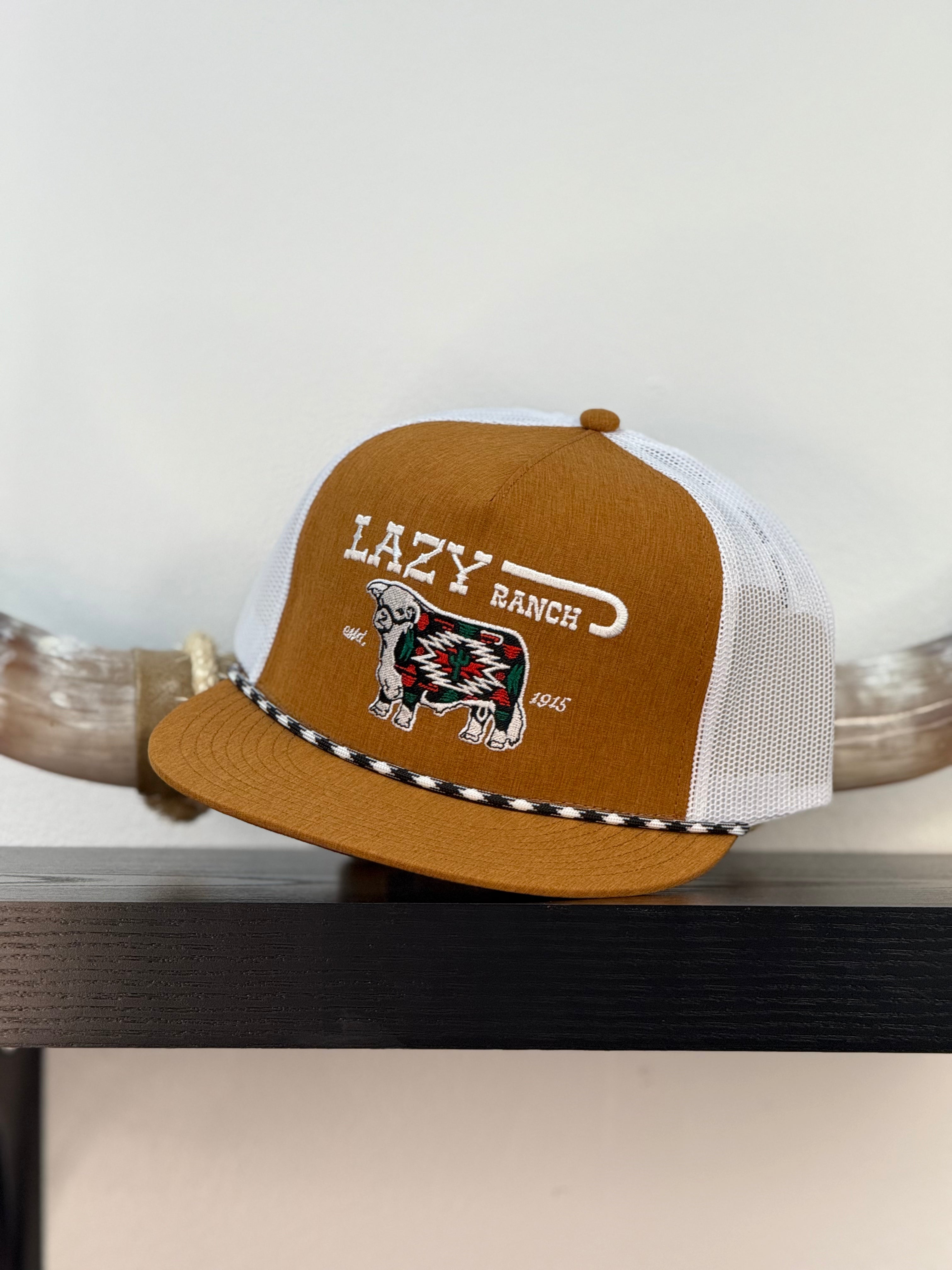 LAZY J CAPS ORANGE WITH WHITE