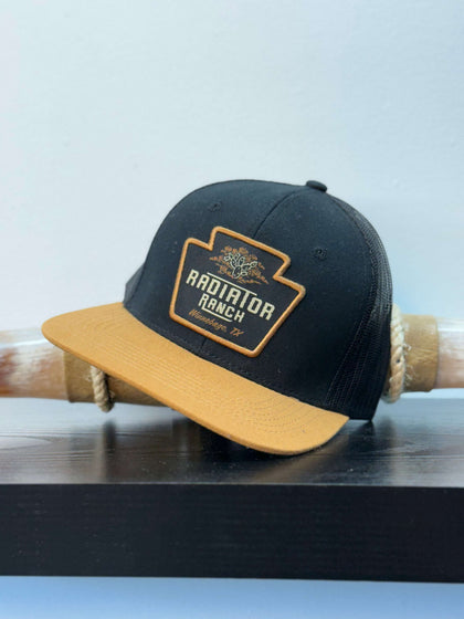 GORRA NEGRA RODEO TIME CON COLOR MARRÓN