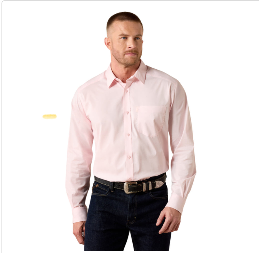 ARIAT MENS SOLID  ICY PINK CLASSIC  FIT 10072738