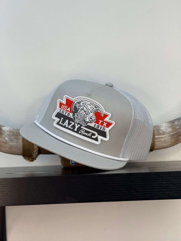 LAZY J GORRAS GRISES CON BLANCO