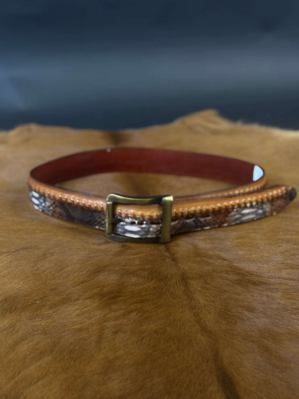 LOS ALTOS BROWN/PYTHON MEN BELT
