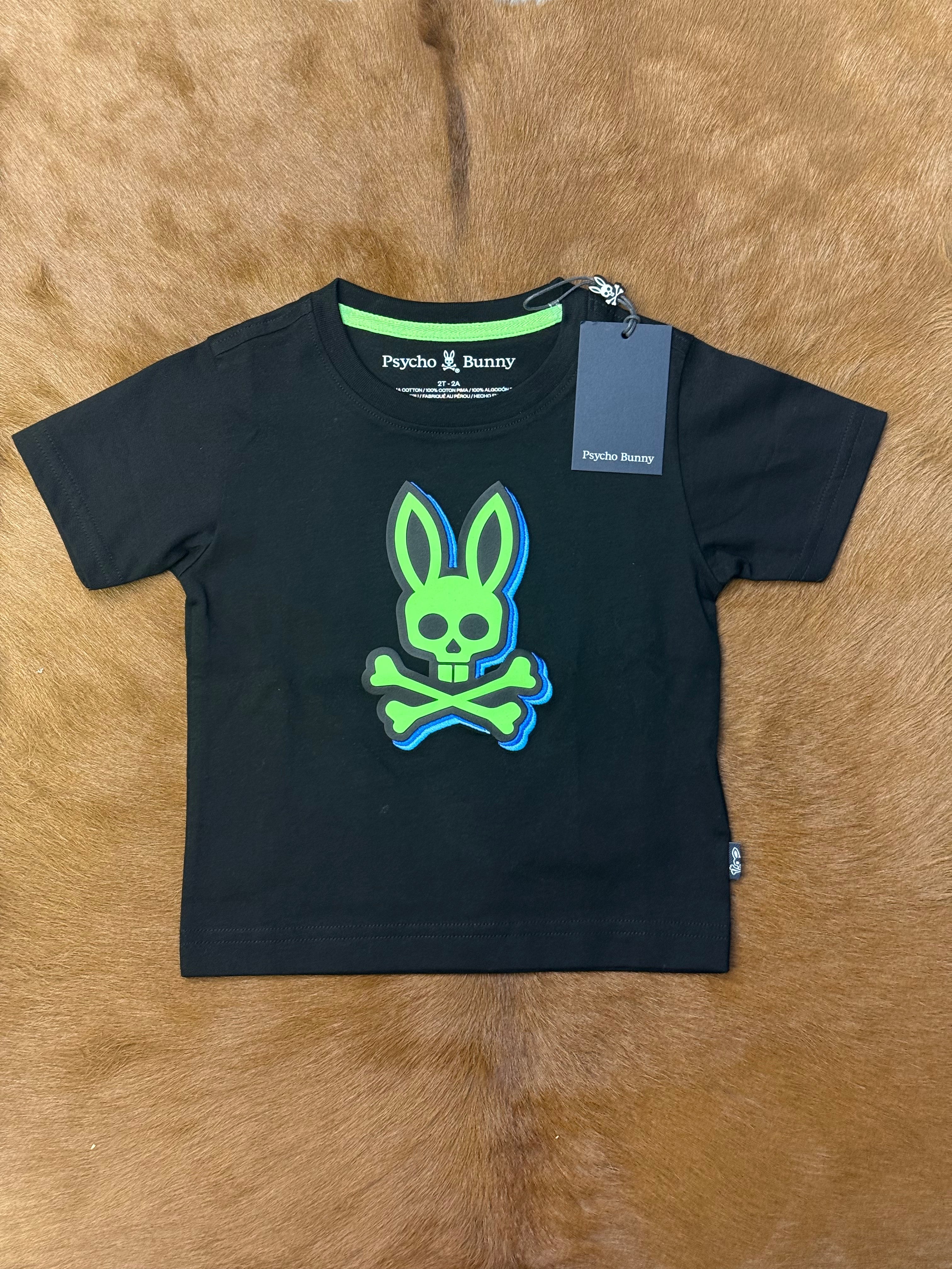 PSYCHO BUNNY KIDS SANDERSON GRAPHIC TEE BLACK B0U521C200