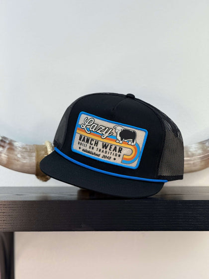 LAZY J CAP BLUE  WITH BLACK