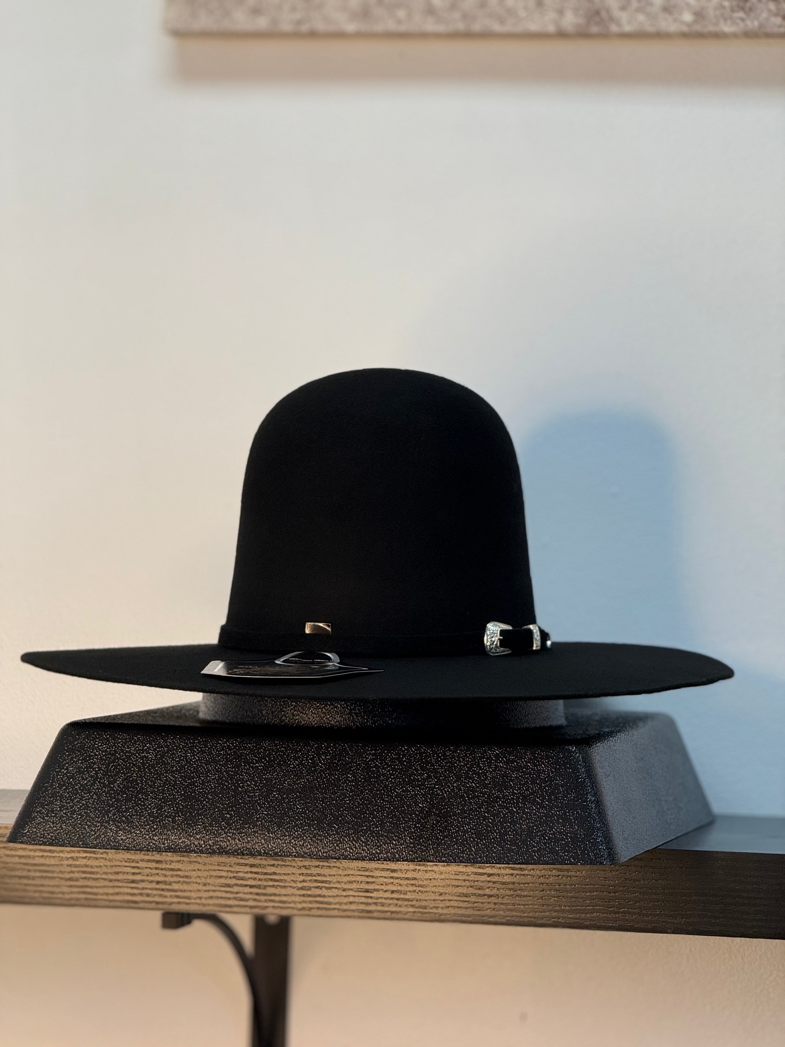 RDR BLACK OPEN CROWN FELT HAT