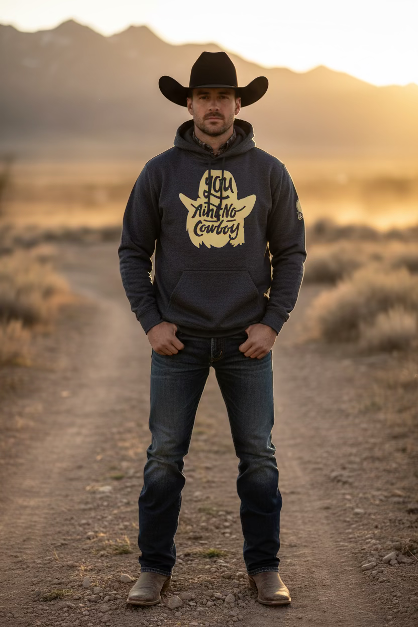 DALEBRISLY MEN SWEATERSHIRT RODEO TIME GREY “YOU AINT NO COUNTRY” - 19290