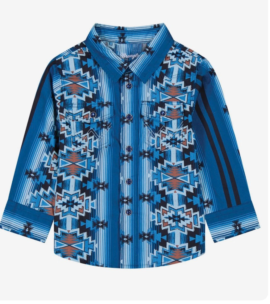 BODY DE BEBÉ WRANGLER MANGA LARGA AZUL MARINO AZTECA 112384734