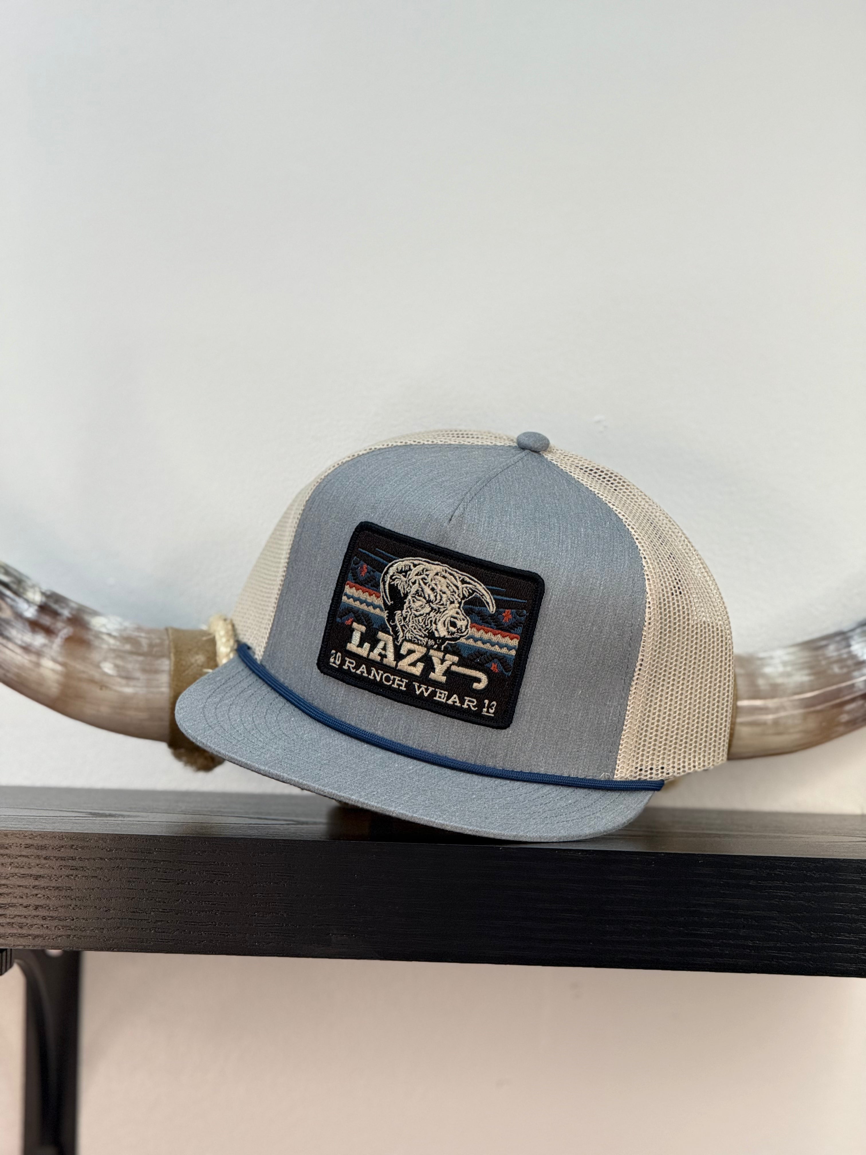 LAZY J CAP BLUE  WITH TAN