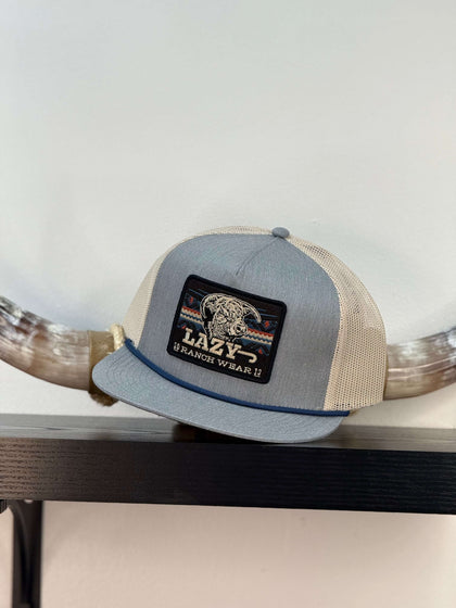 LAZY J CAP BLUE  WITH TAN