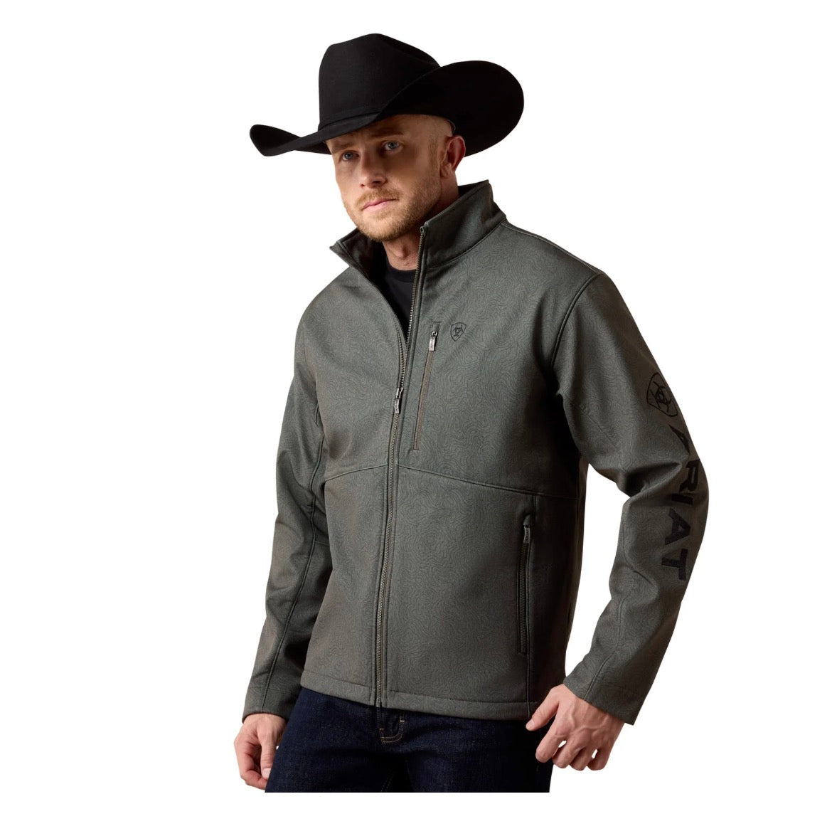 ARIAT MEN’S JAKET LOGO BELUGA GREY SOFTSHELL 10079579