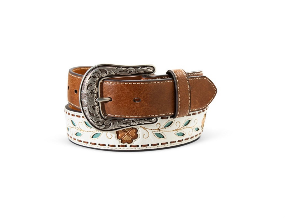 ARIAT WOMENS LEATHER FLOWER WESTERN BELT A1568305