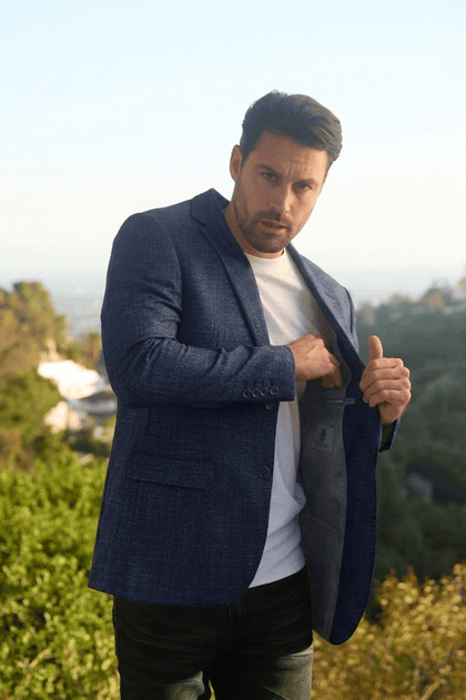 PLATINI AMERICANA AZUL MARINO DE CORTE MODERNO PARA HOMBRE -BLZ10916