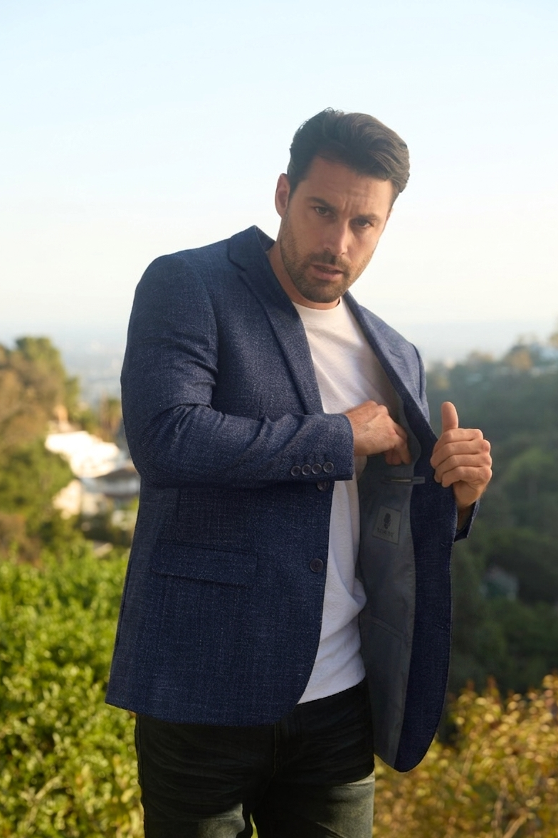 PLATINI AMERICANA AZUL MARINO DE CORTE MODERNO PARA HOMBRE -BLZ10916