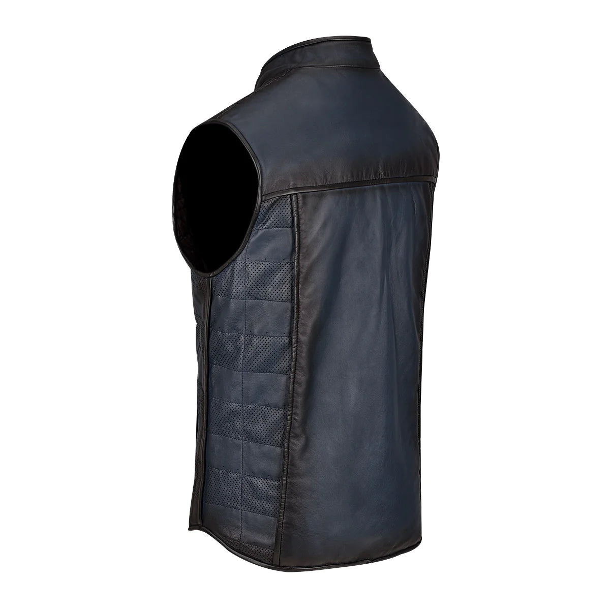 Cuadra Mens doble view blue leather vest