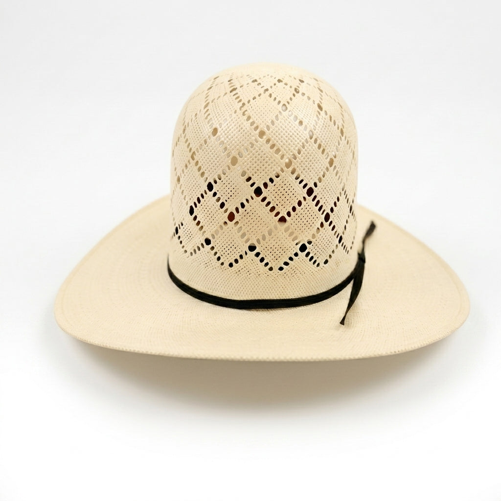HERRADURA STRAW HAT 100x 5 JAP CUADROS BLANCOS