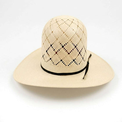 SOMBRERO DE PAJA HERRADURA 100x 5 JAP CUADROS BLANCOS