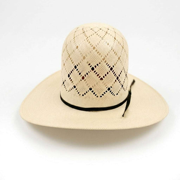SOMBRERO DE PAJA HERRADURA 100x 5 JAP CUADROS BLANCOS