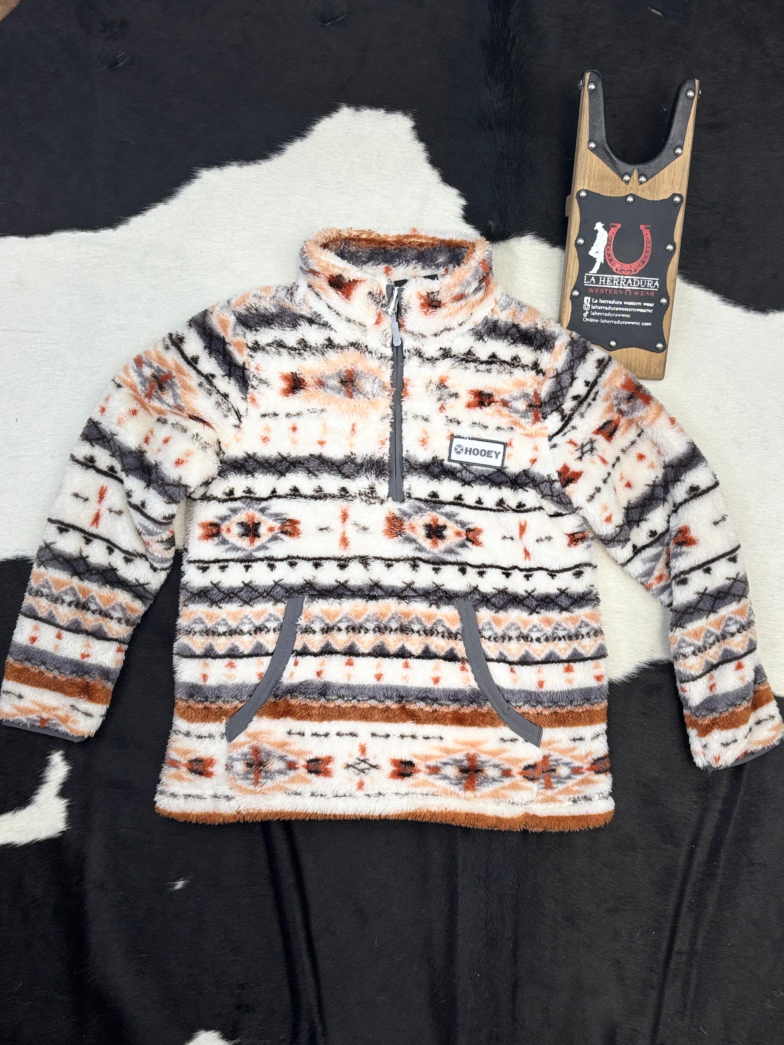 HOOEY FLEECE PULLOVER CREAM/AZTEC