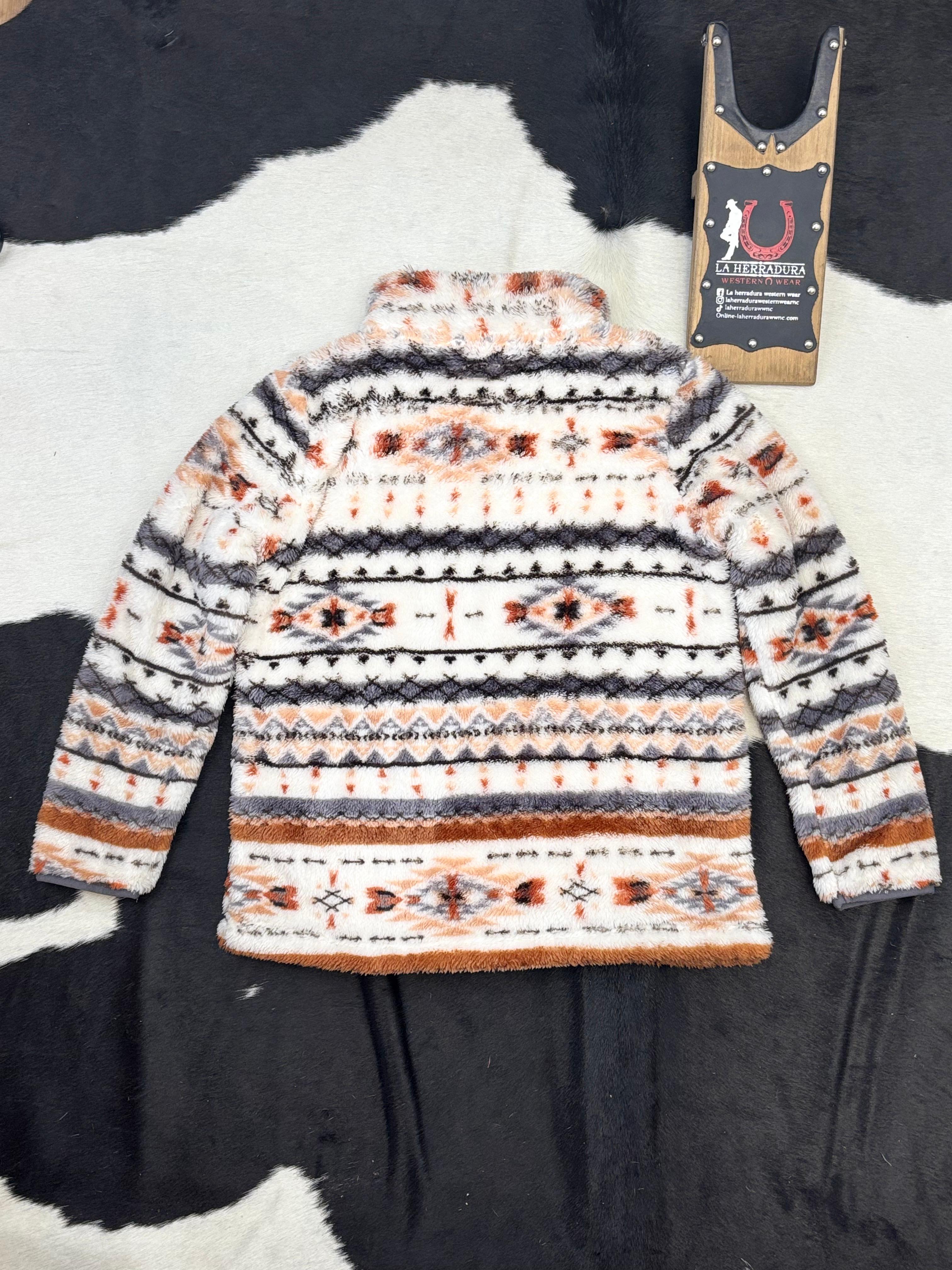 HOOEY FLEECE PULLOVER CREAM/AZTEC